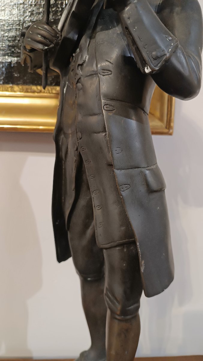 Late 19th Century Bronze Sculpture Portrait Of Mozart -photo-3