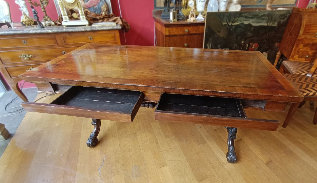 Early 19th Century Charles X Walnut Writing Table-photo-4