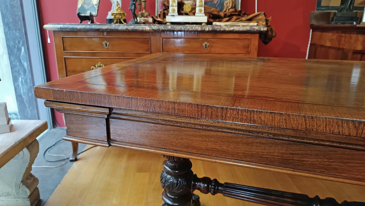 Early 19th Century Charles X Walnut Writing Table-photo-1