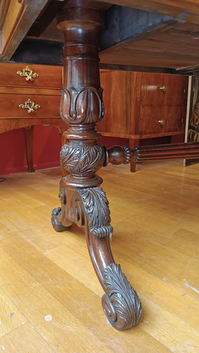 Early 19th Century Charles X Walnut Writing Table-photo-2