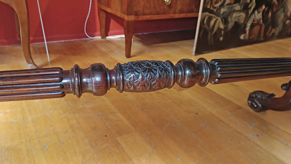 Early 19th Century Charles X Walnut Writing Table-photo-3