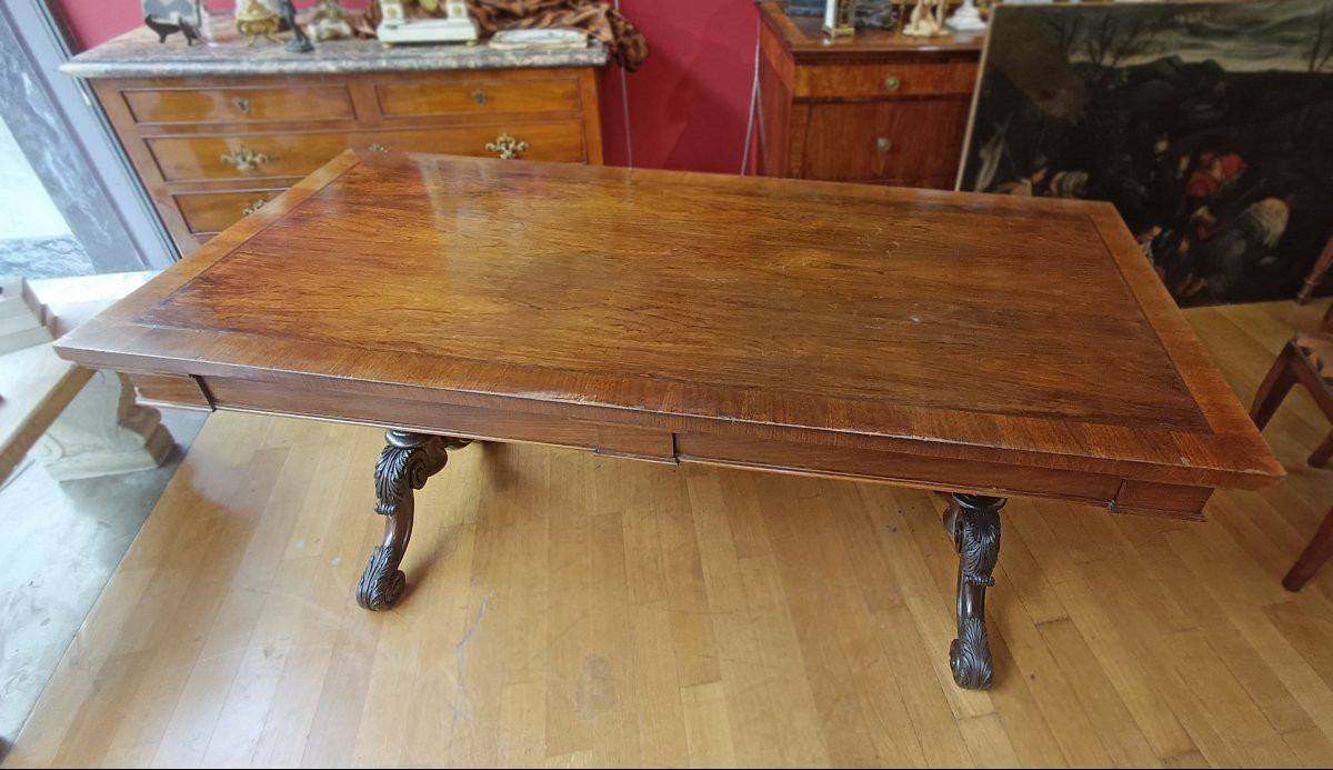 Early 19th Century Charles X Walnut Writing Table-photo-4