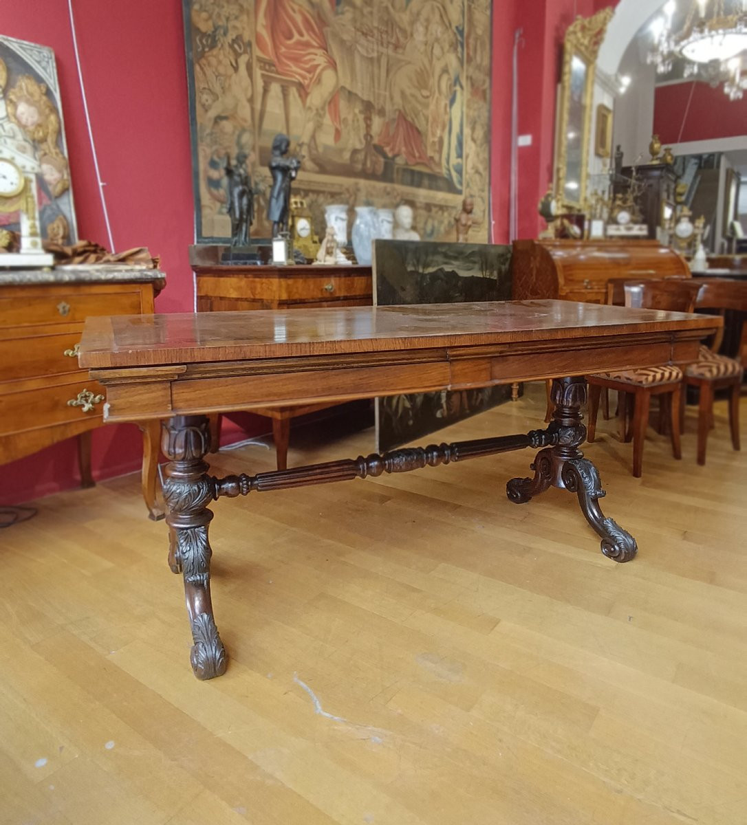 Early 19th Century Charles X Walnut Writing Table-photo-5