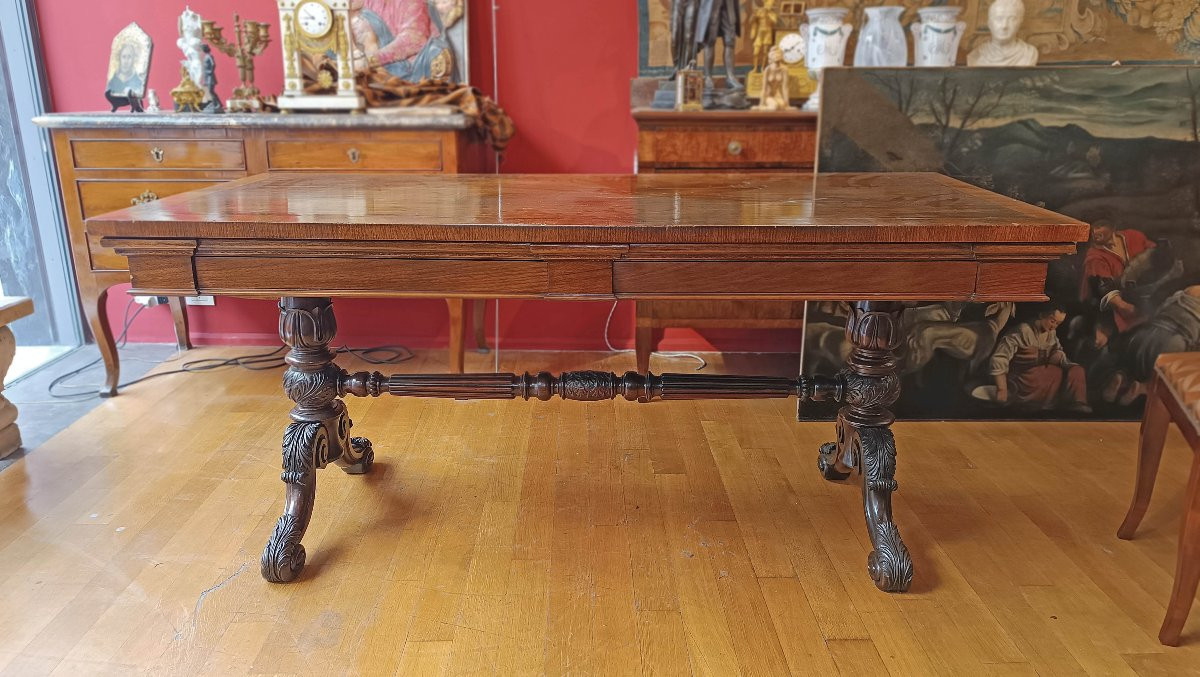 Early 19th Century Charles X Walnut Writing Table-photo-7