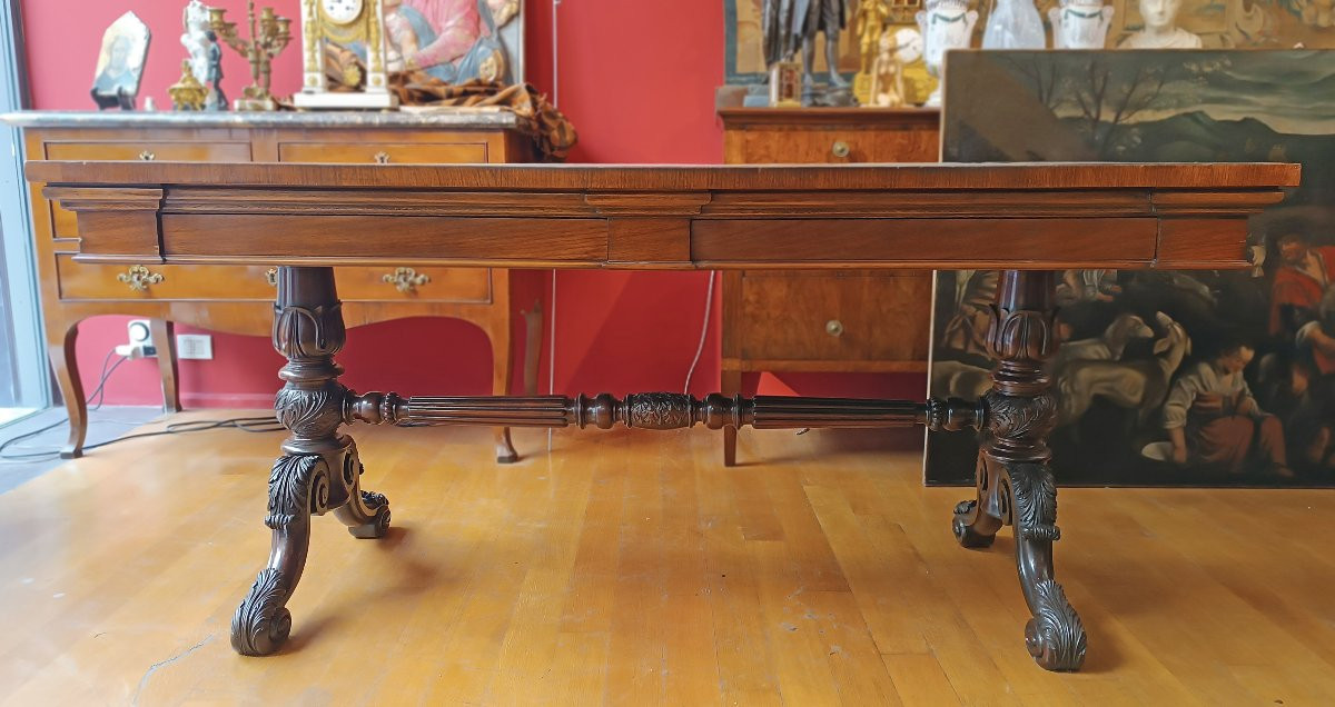 Early 19th Century Charles X Walnut Writing Table-photo-8