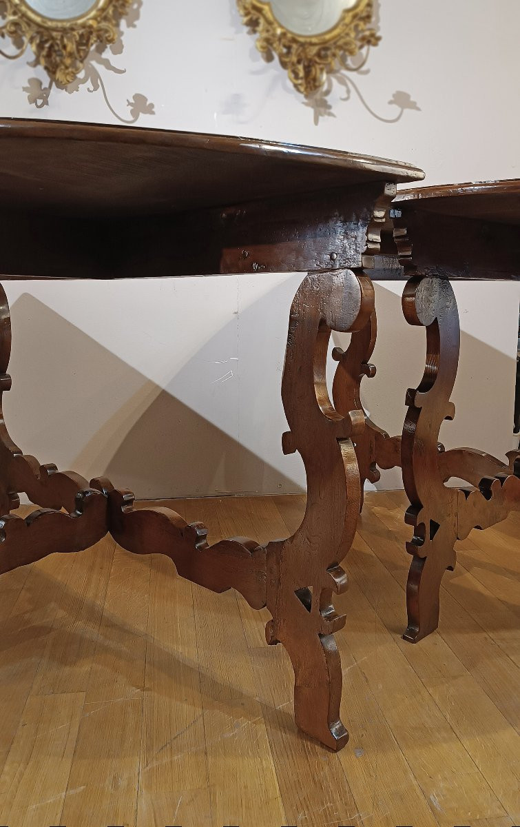 Late 17th Century Pair Of Louis XIV Walnut Console Tables-photo-2