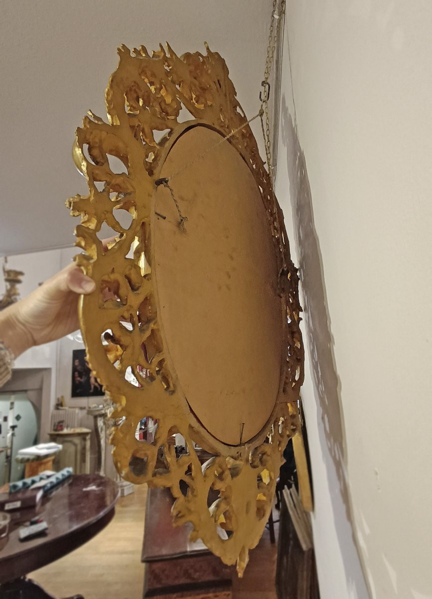 Second Half Of The 19th Century Oval Gilded Mirror-photo-6
