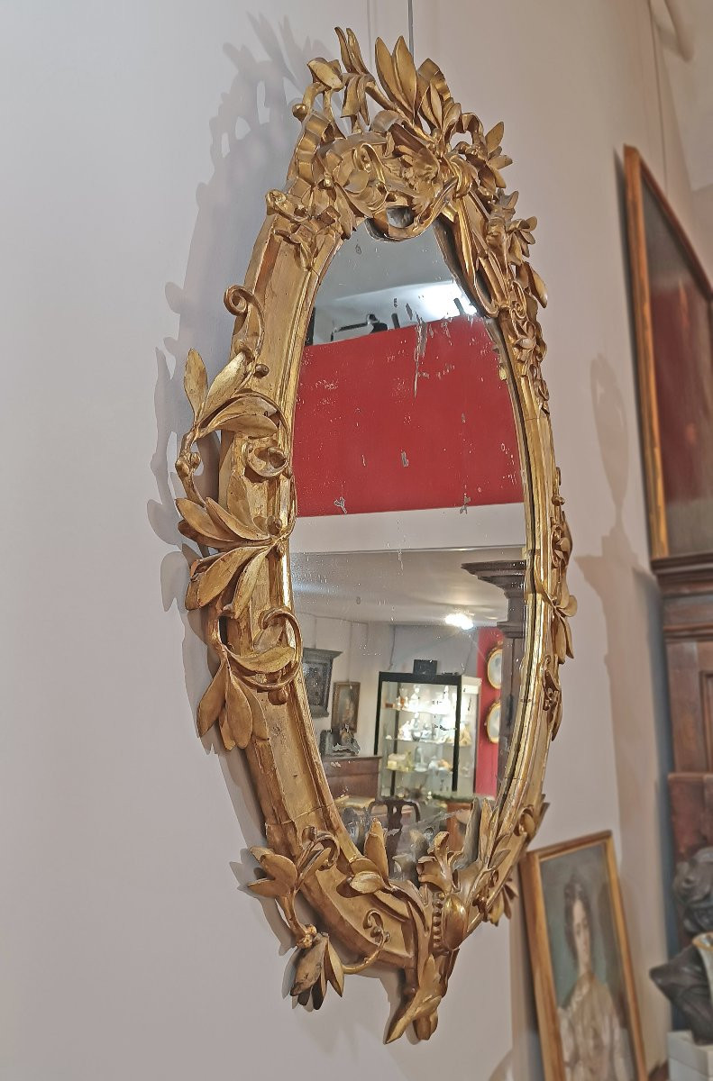 Late 18th Century Neoclassical Gilt Mirror-photo-2