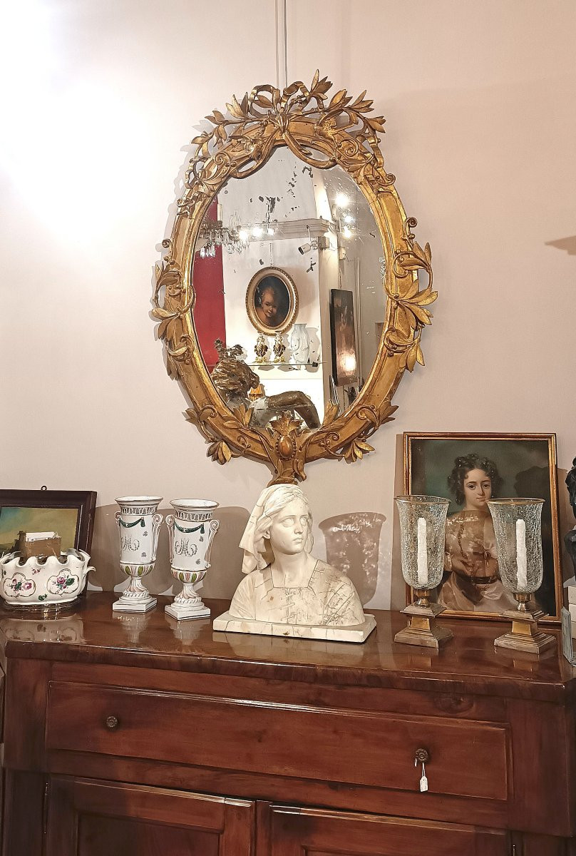 Late 18th Century Neoclassical Gilt Mirror-photo-6