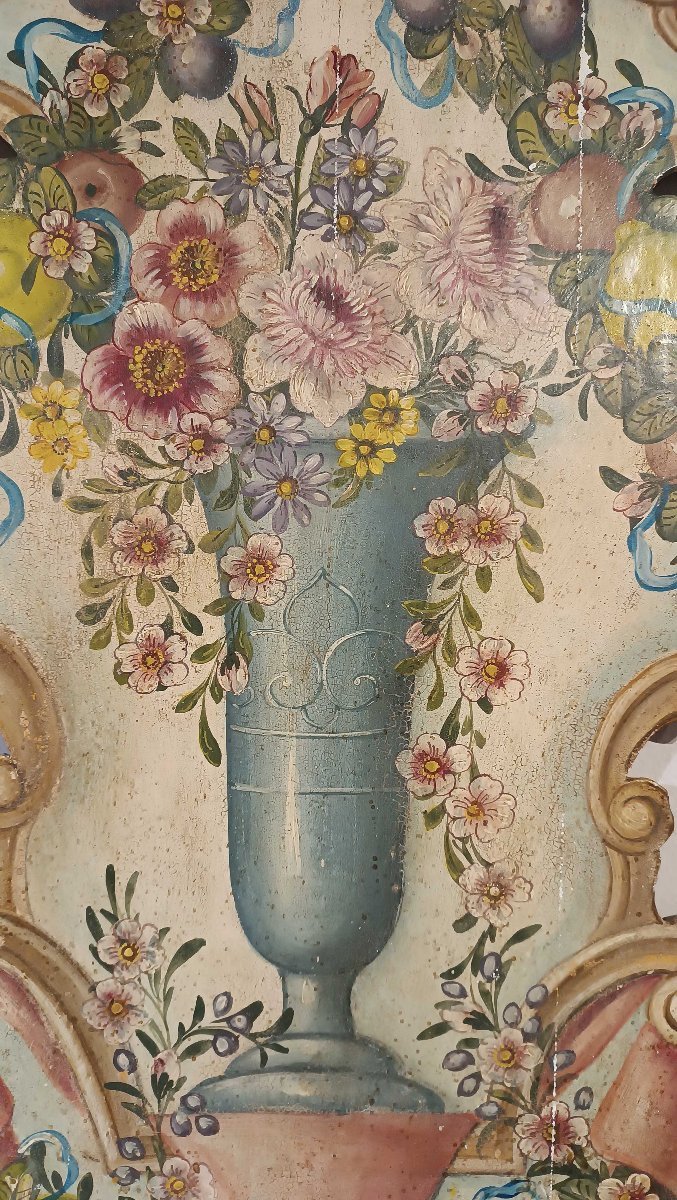 Mid-19th Century Pair Of Painted Panels-photo-4