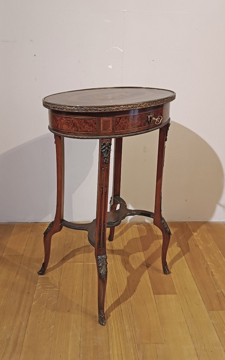 Mid-19th Century Napoleon III Inlaid Coffee Table-photo-2