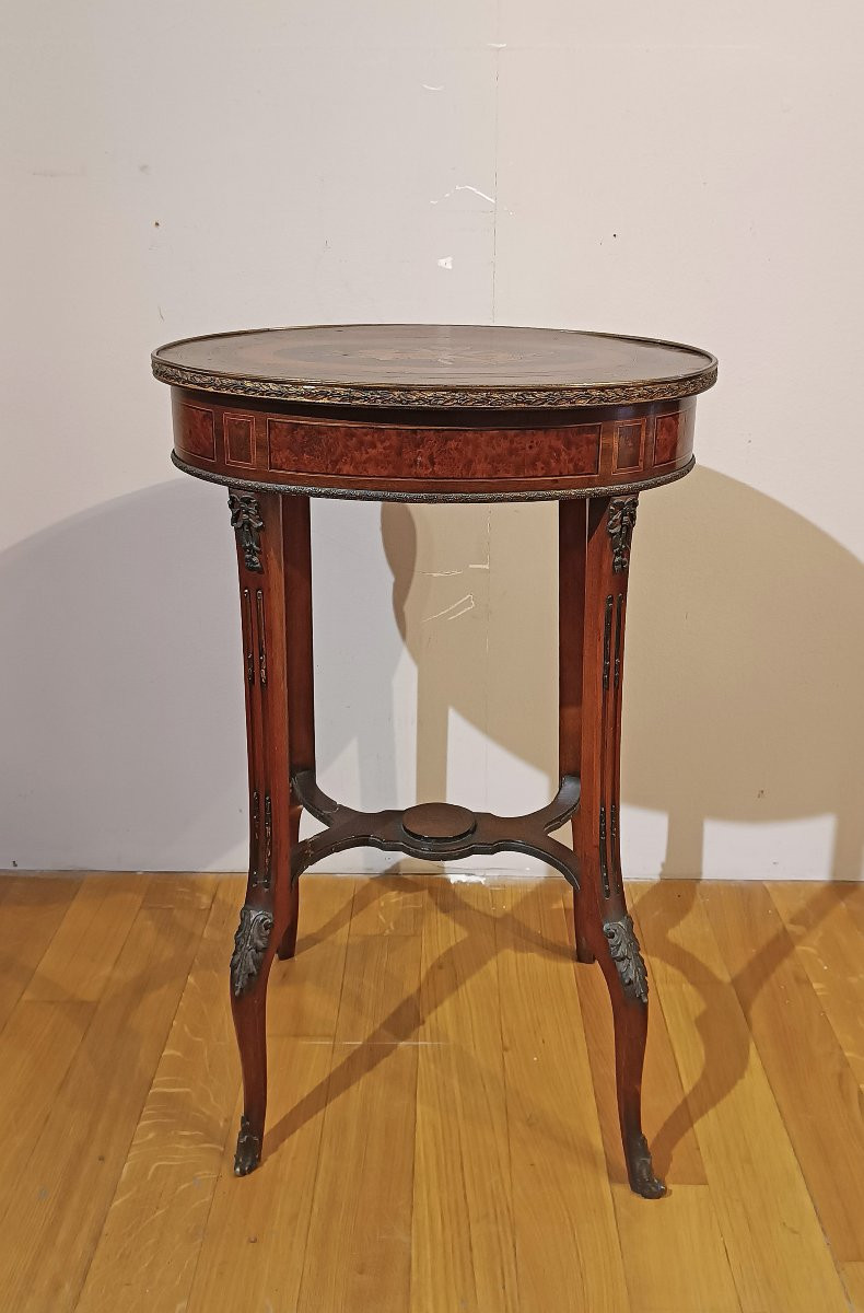 Mid-19th Century Napoleon III Inlaid Coffee Table-photo-4