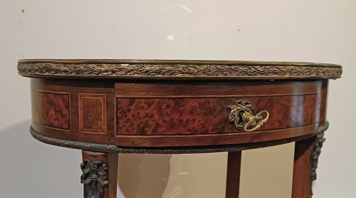 Mid-19th Century Napoleon III Inlaid Coffee Table-photo-2