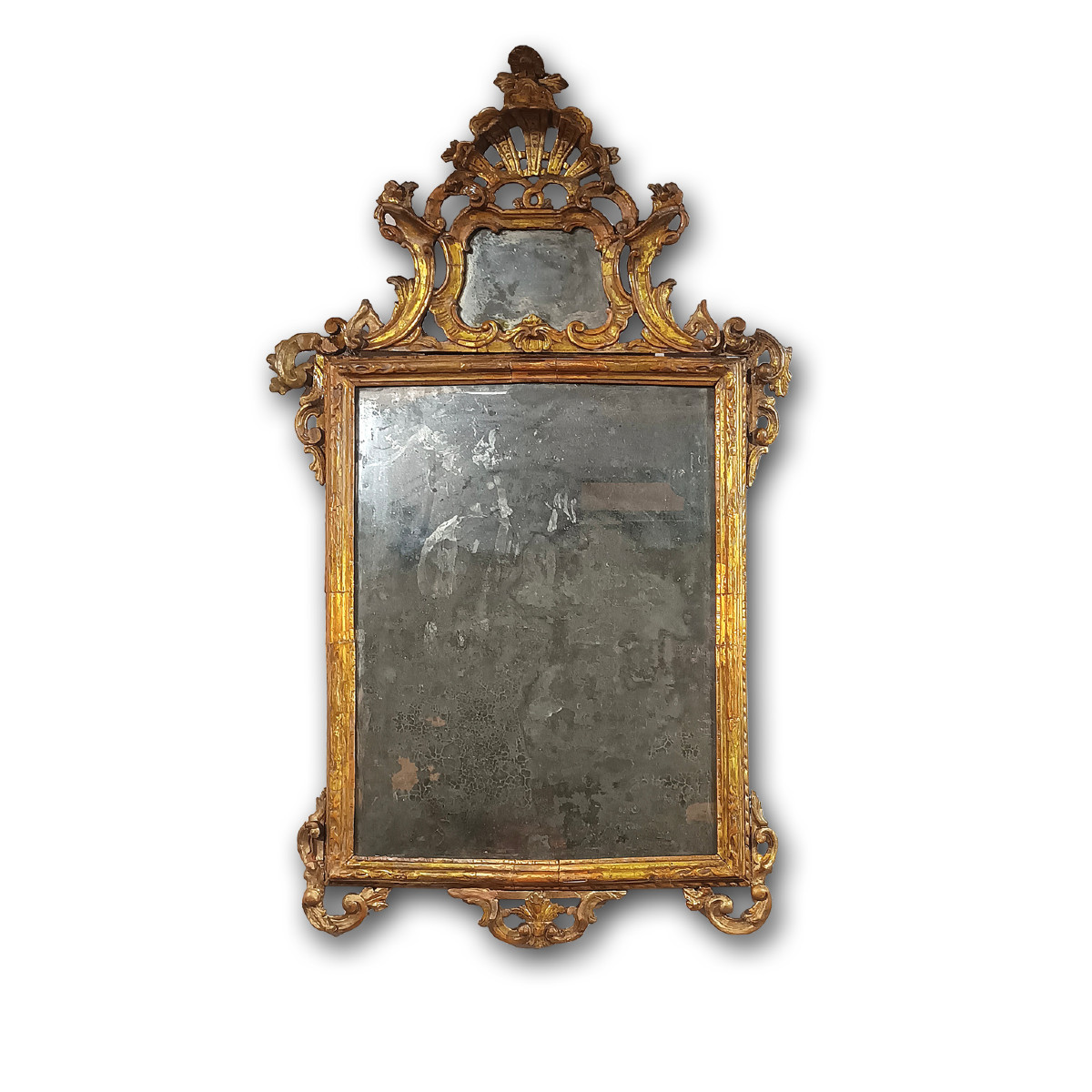 Mid-18th Century Louis XV Mirror In Giltwood And Mecca