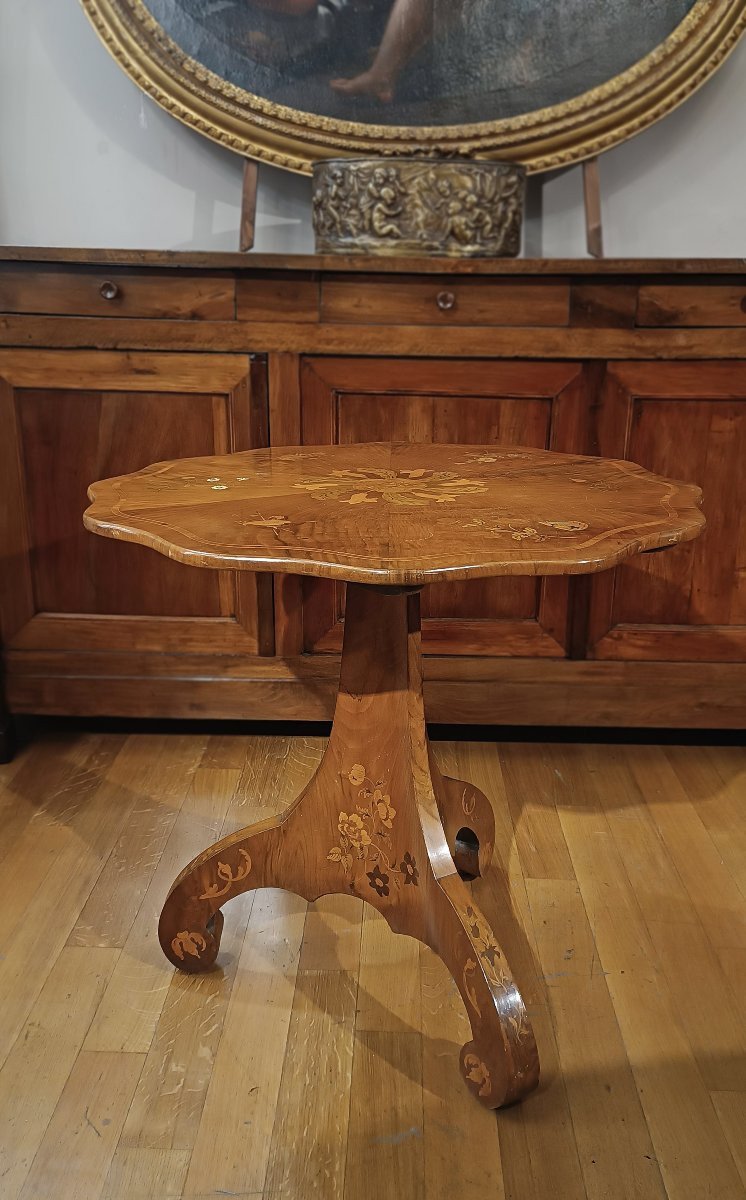 Early 19th Century Charles X Inlaid “sail” Table-photo-2