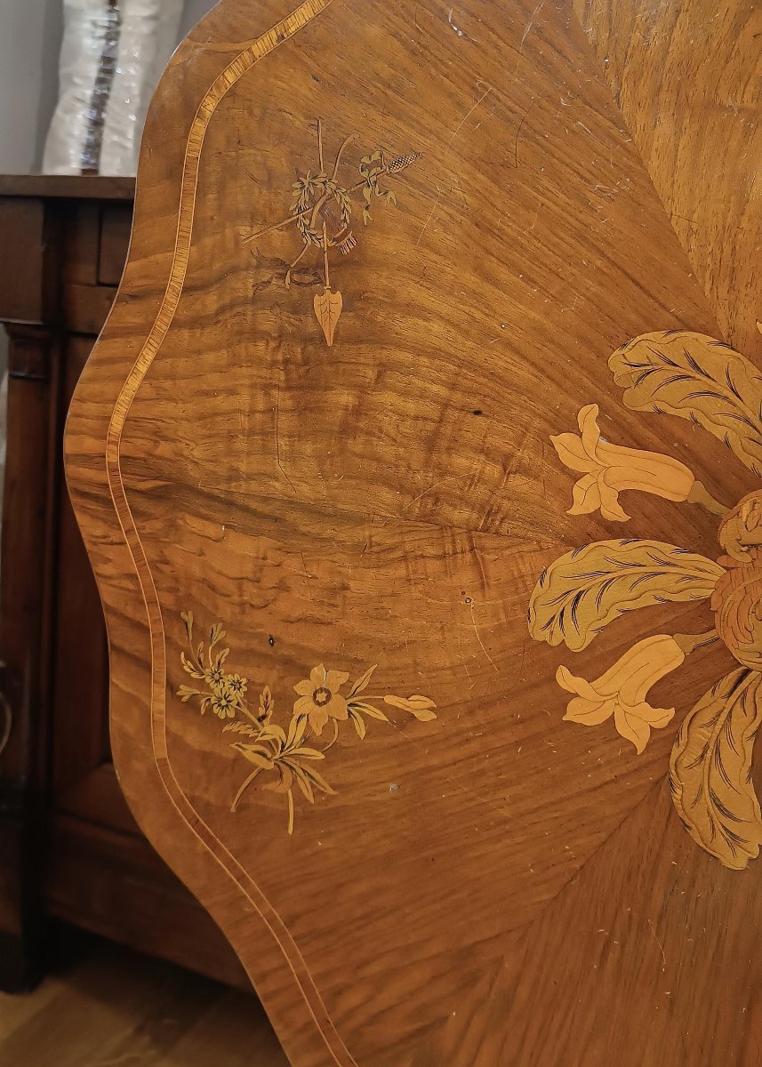 Early 19th Century Charles X Inlaid “sail” Table-photo-5