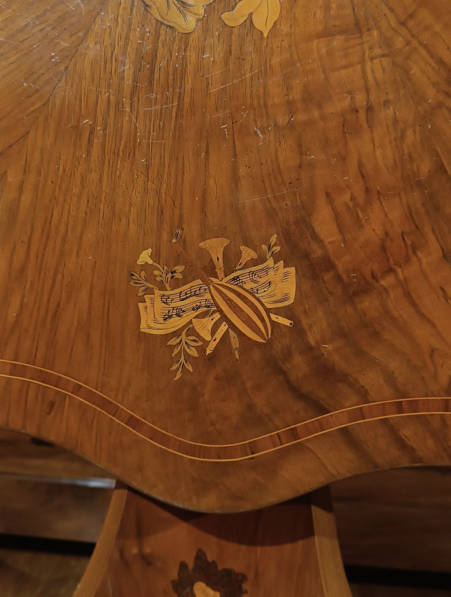 Early 19th Century Charles X Inlaid “sail” Table-photo-6