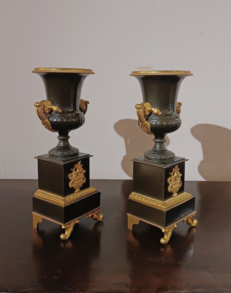 First Half Of The 19th Century Pair Of Charles X Vases-photo-1