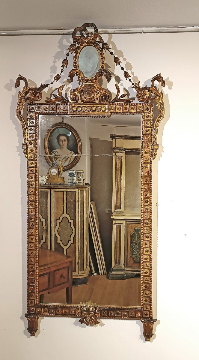 Late 18th Century Gilded Neoclassical Mirror-photo-4