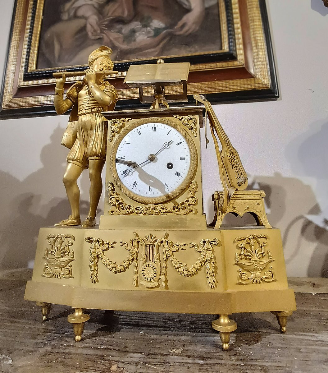 HORLOGE NÉOCLASSIQUE DORÉE FIN DU 18ème SIÈCLE-photo-7