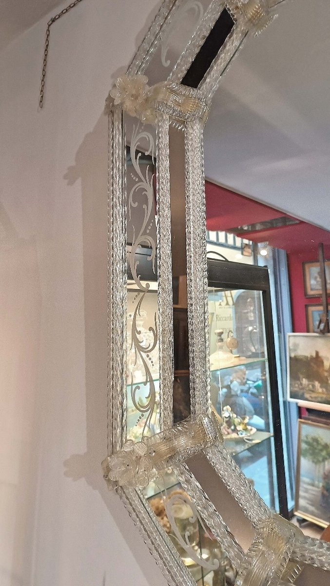 MIROIR EN VERRE DE MURANO FIN DU 18ème SIÈCLE-photo-8