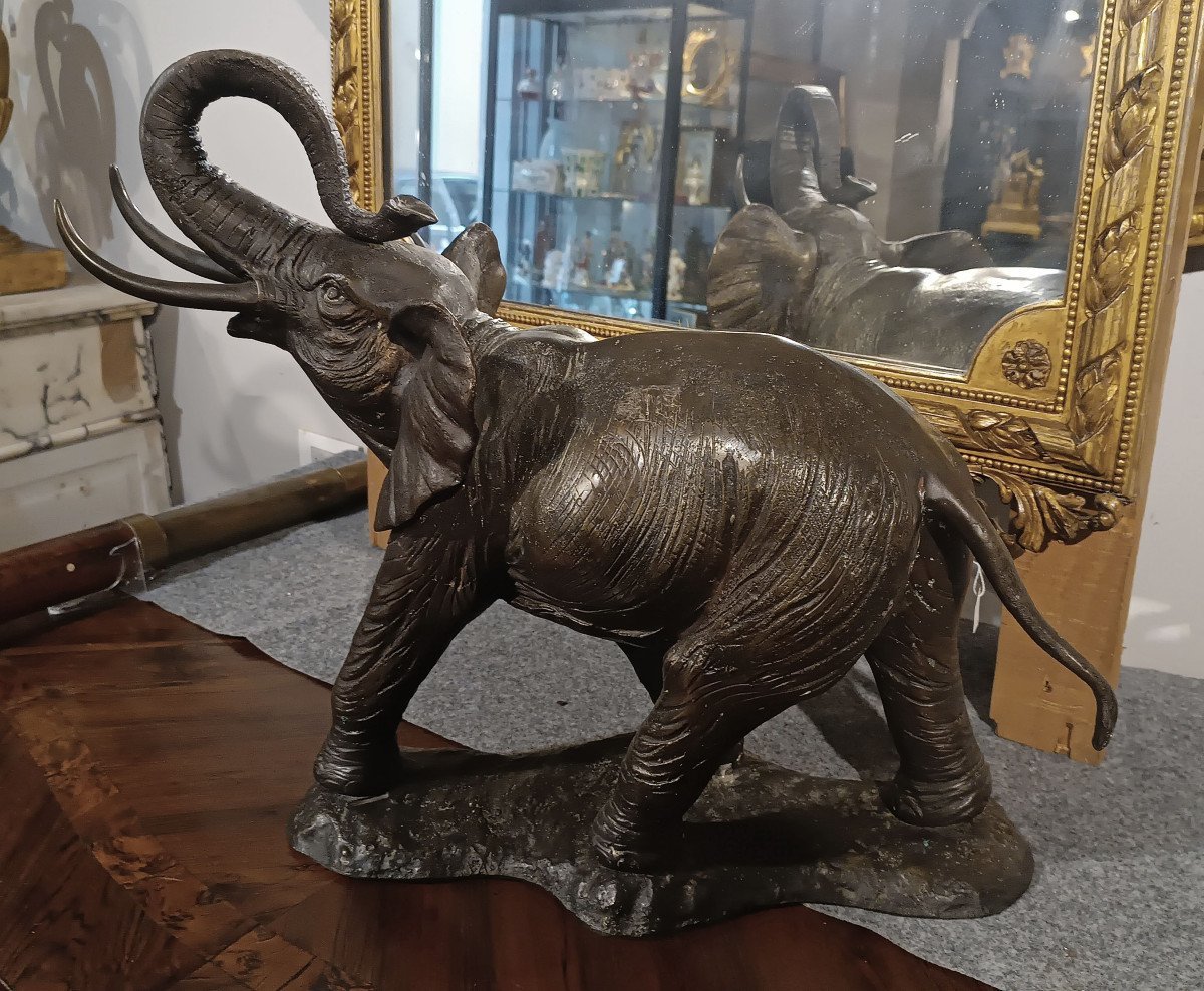 ÉLÉPHANT EN BRONZE DÉBUT DU 20ème SIÈCLE-photo-2