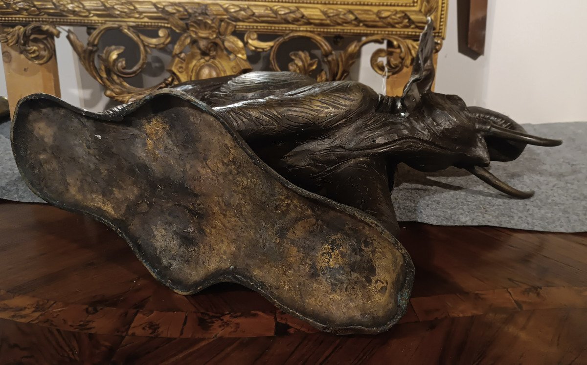 ÉLÉPHANT EN BRONZE DÉBUT DU 20ème SIÈCLE-photo-4