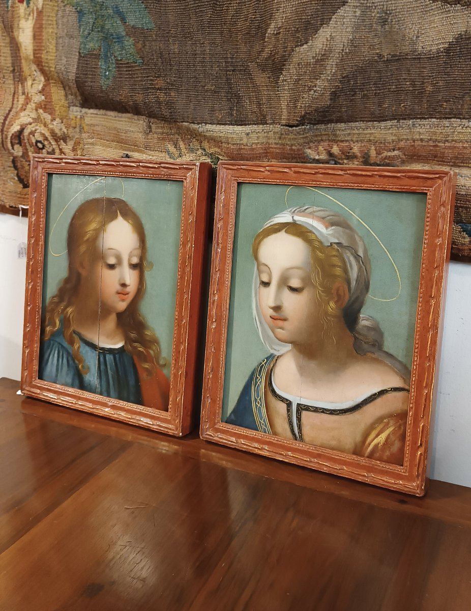 PAIRE DE PEINTURES À L'HUILE SUR PANNEAU FIN DU 16ème SIÈCLE-photo-5