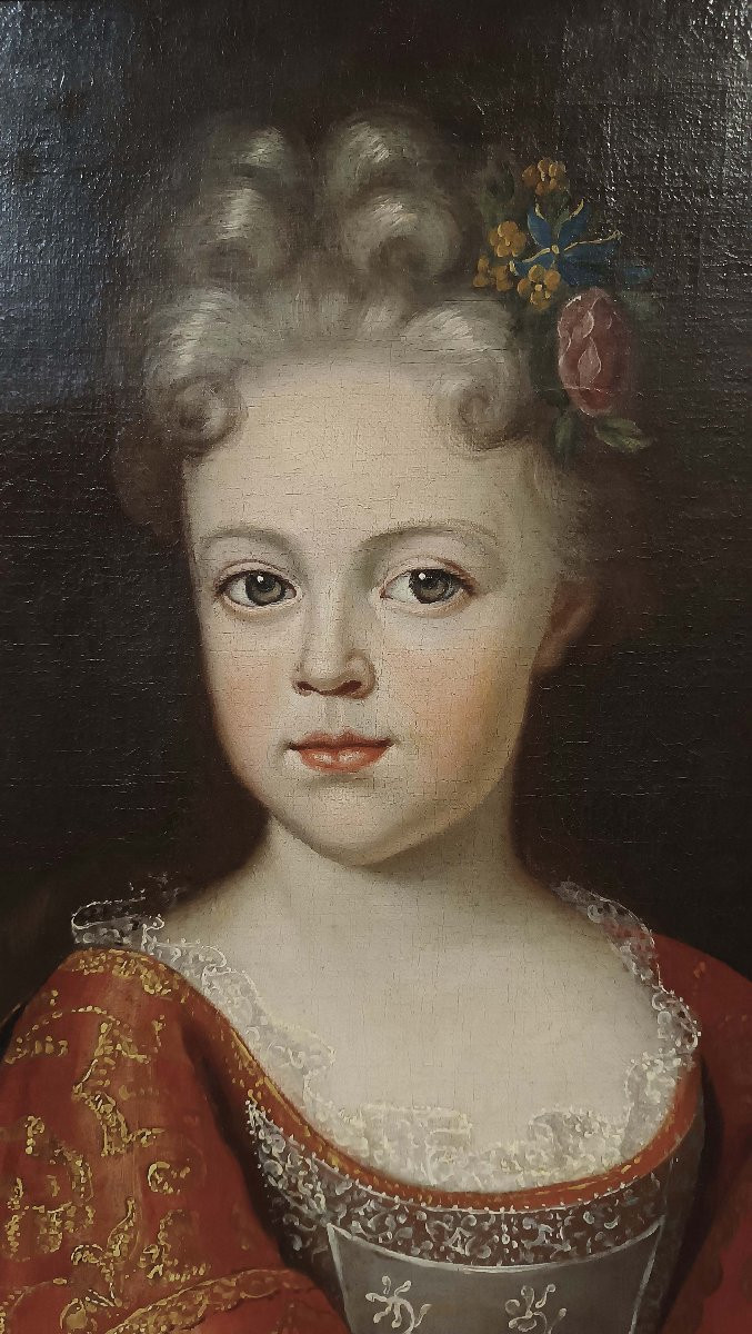 Mid-18th Century Portrait Of A Noble Girl-photo-3