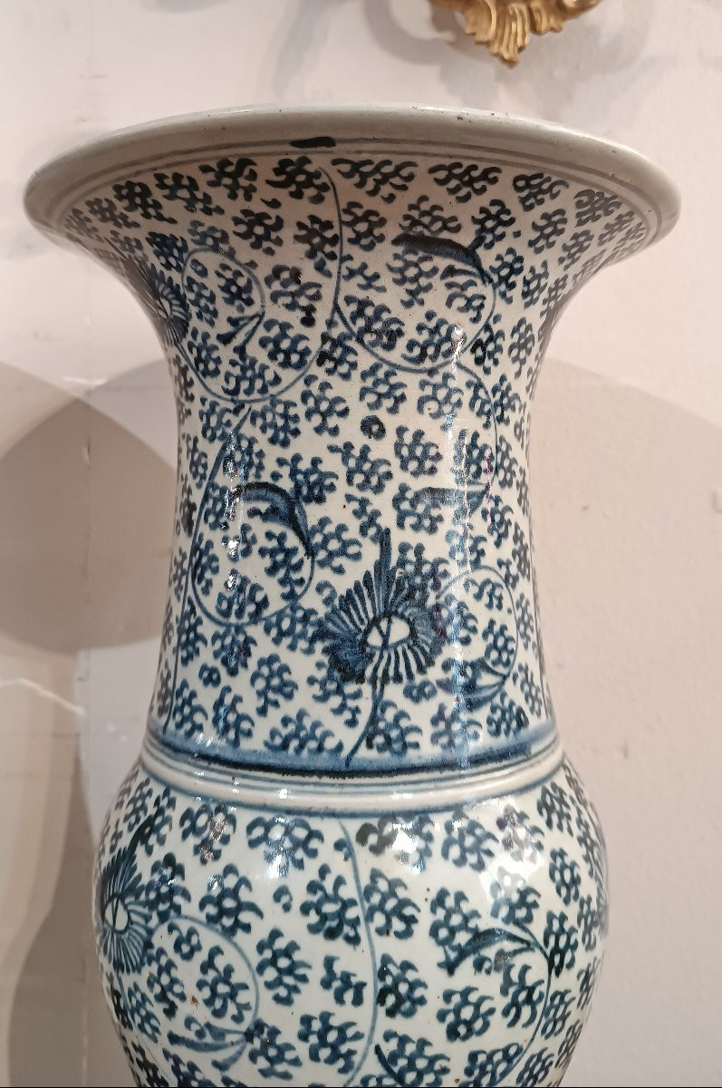 PAIRE DE VASES CHING À DÉCOR BLEU FIN 19ème-DÉBUT 20ème SIÈCLE-photo-1