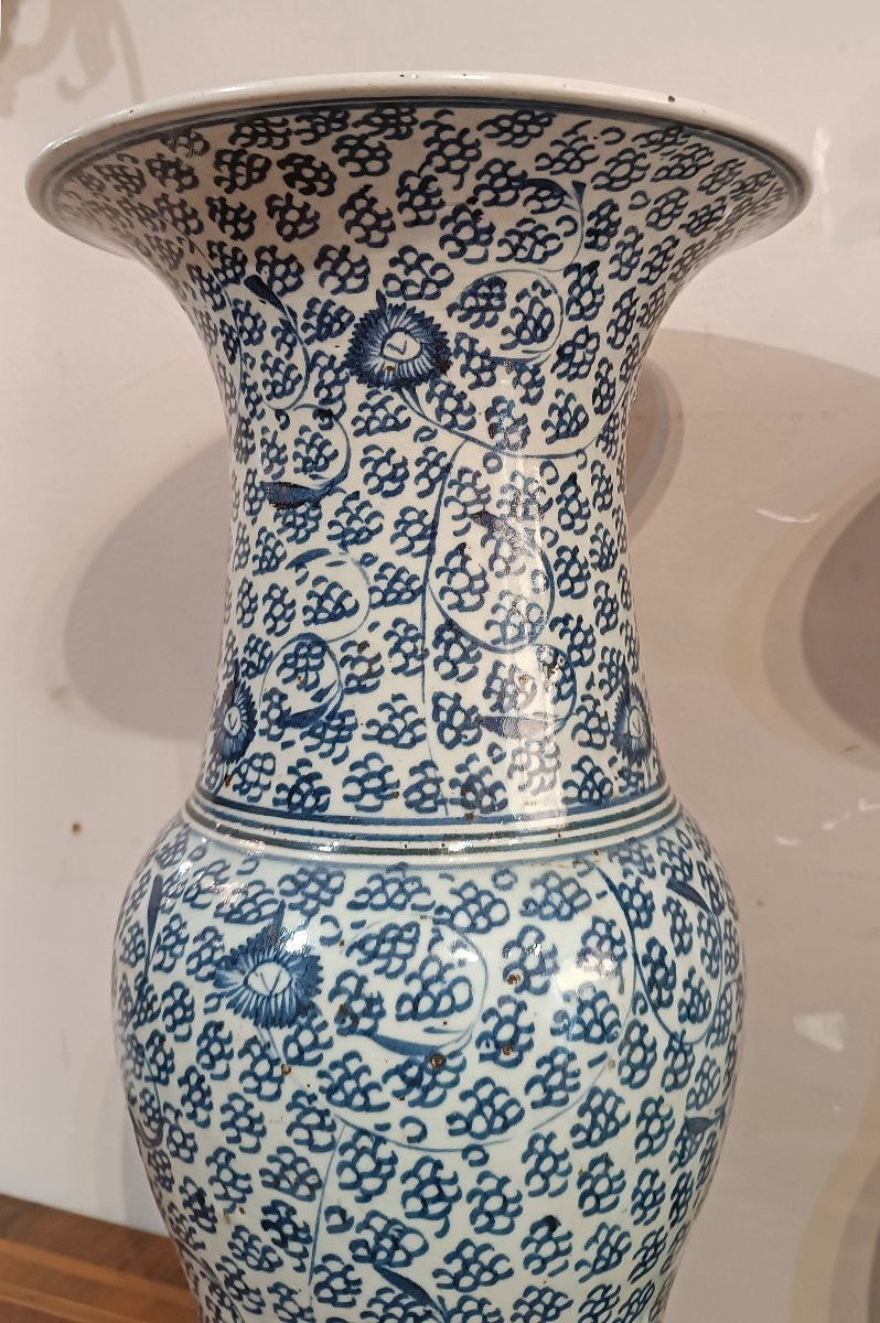 PAIRE DE VASES CHING À DÉCOR BLEU FIN 19ème-DÉBUT 20ème SIÈCLE-photo-3