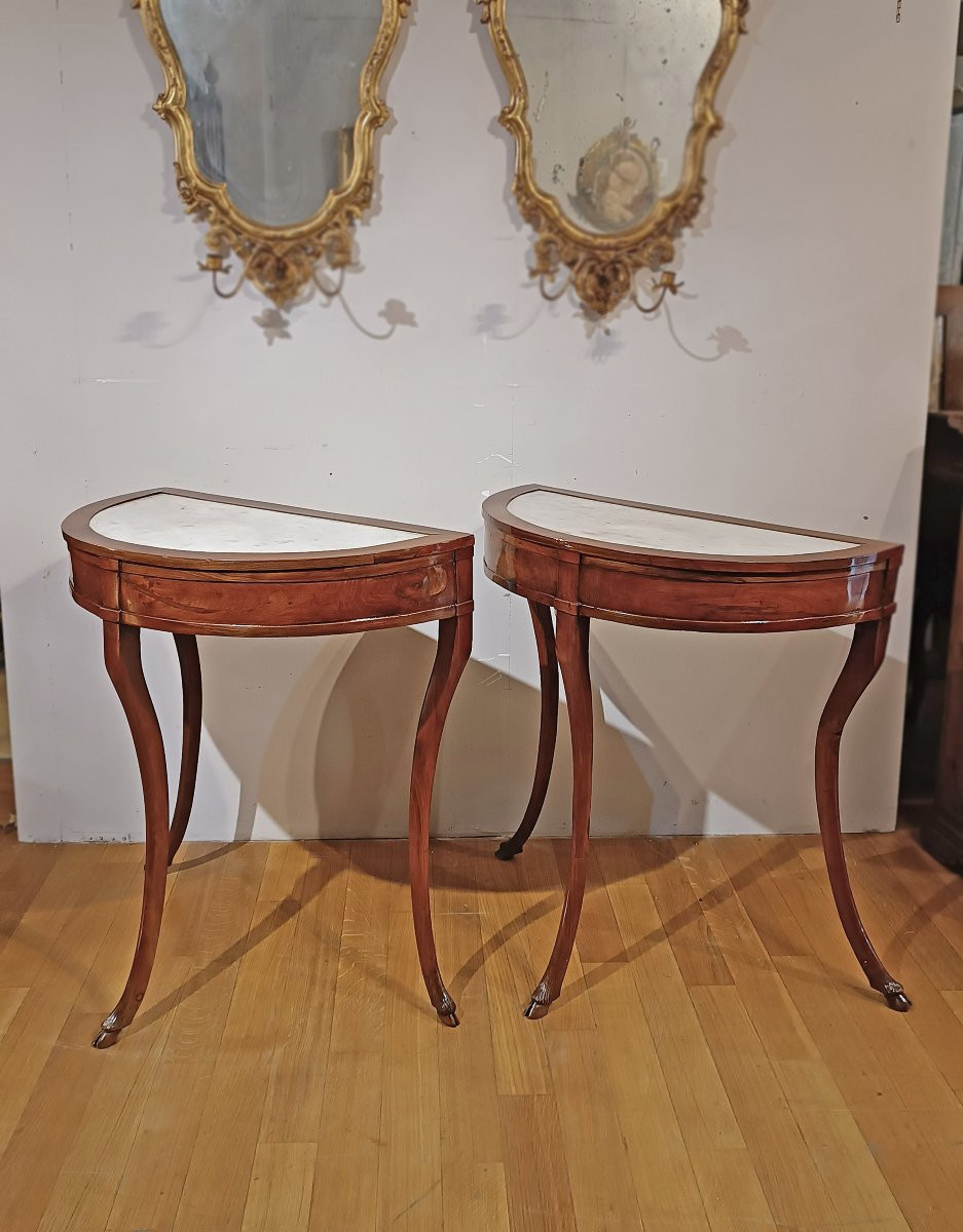 Late 18th Century Pair Of Directory Console Tables-photo-2