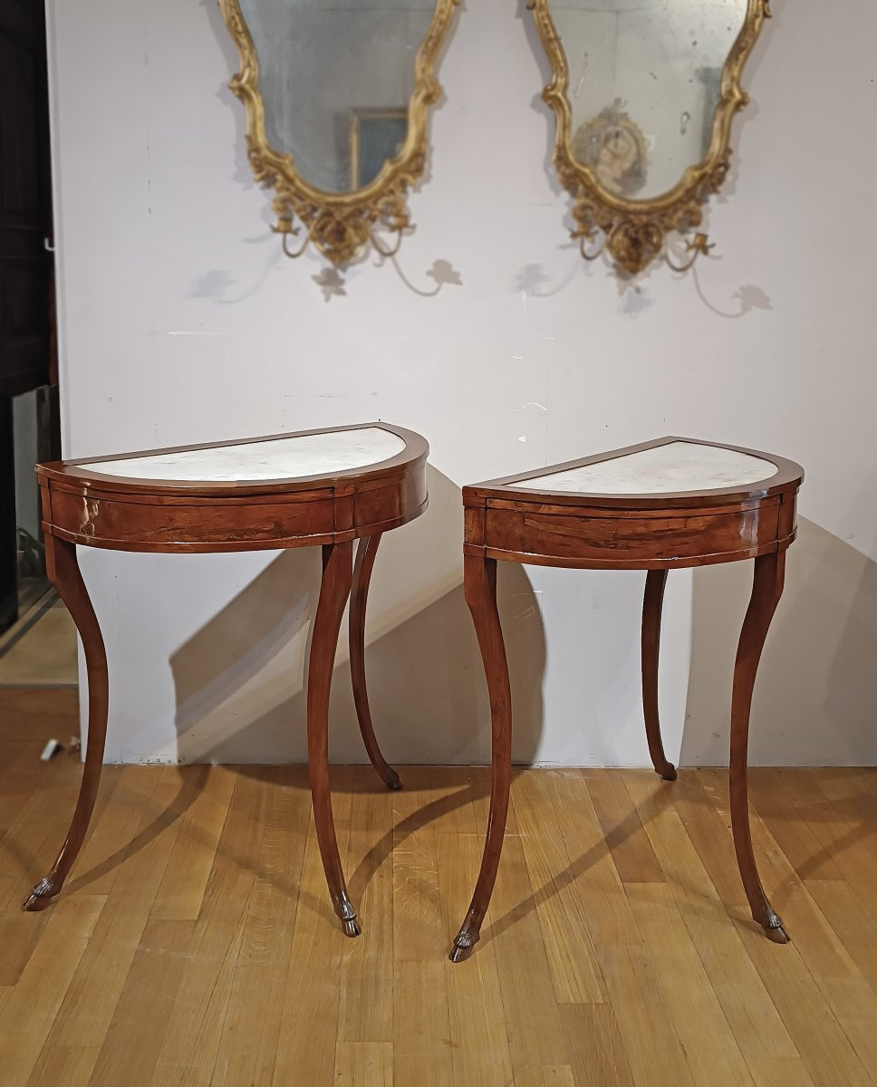 Late 18th Century Pair Of Directory Console Tables-photo-3