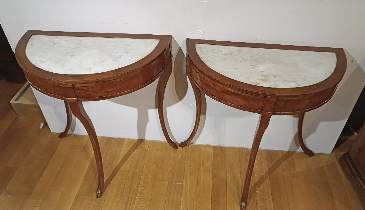 Late 18th Century Pair Of Directory Console Tables-photo-1