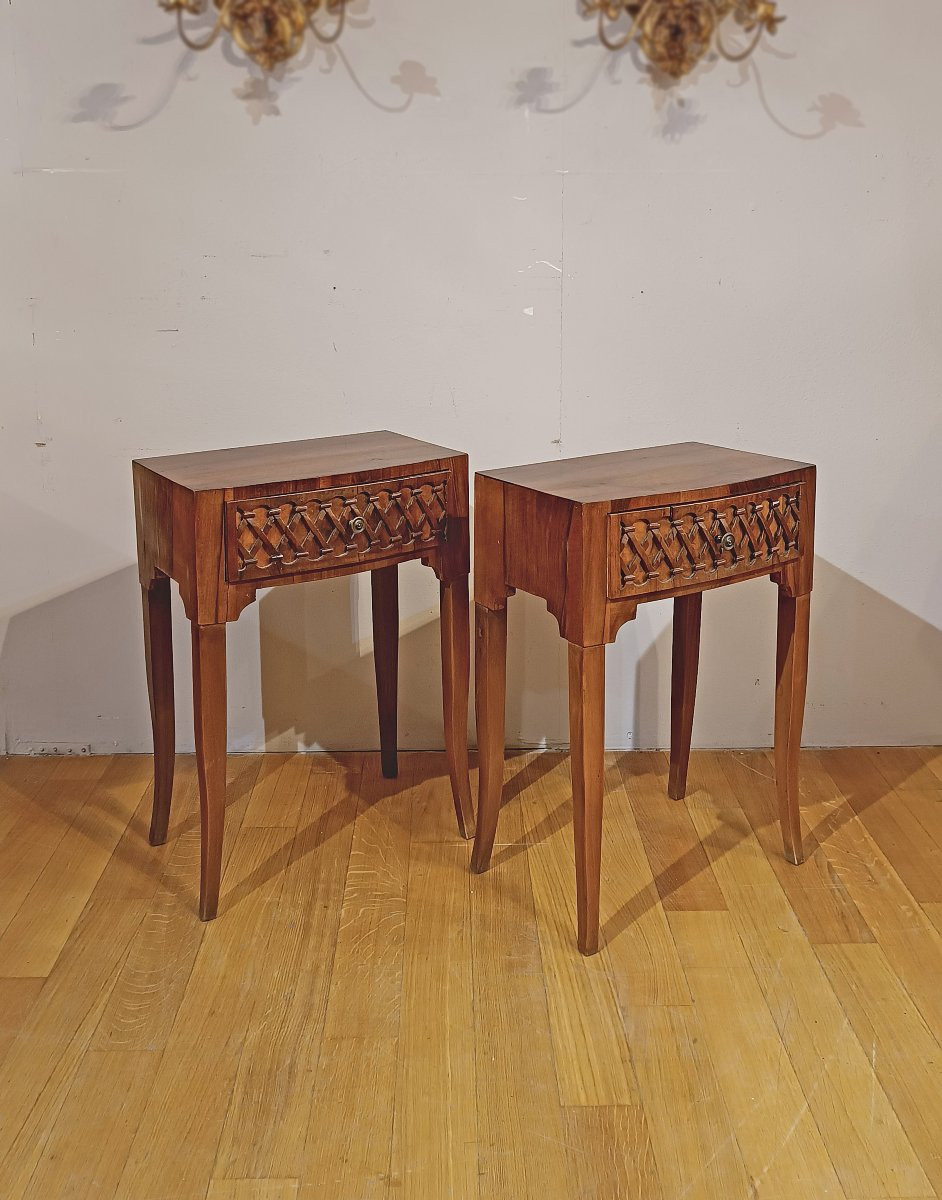 Late 18th Century Pair Of Directory Bedside Tables-photo-2