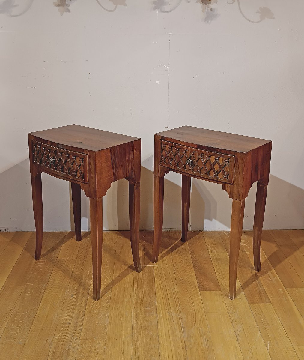 Late 18th Century Pair Of Directory Bedside Tables-photo-3