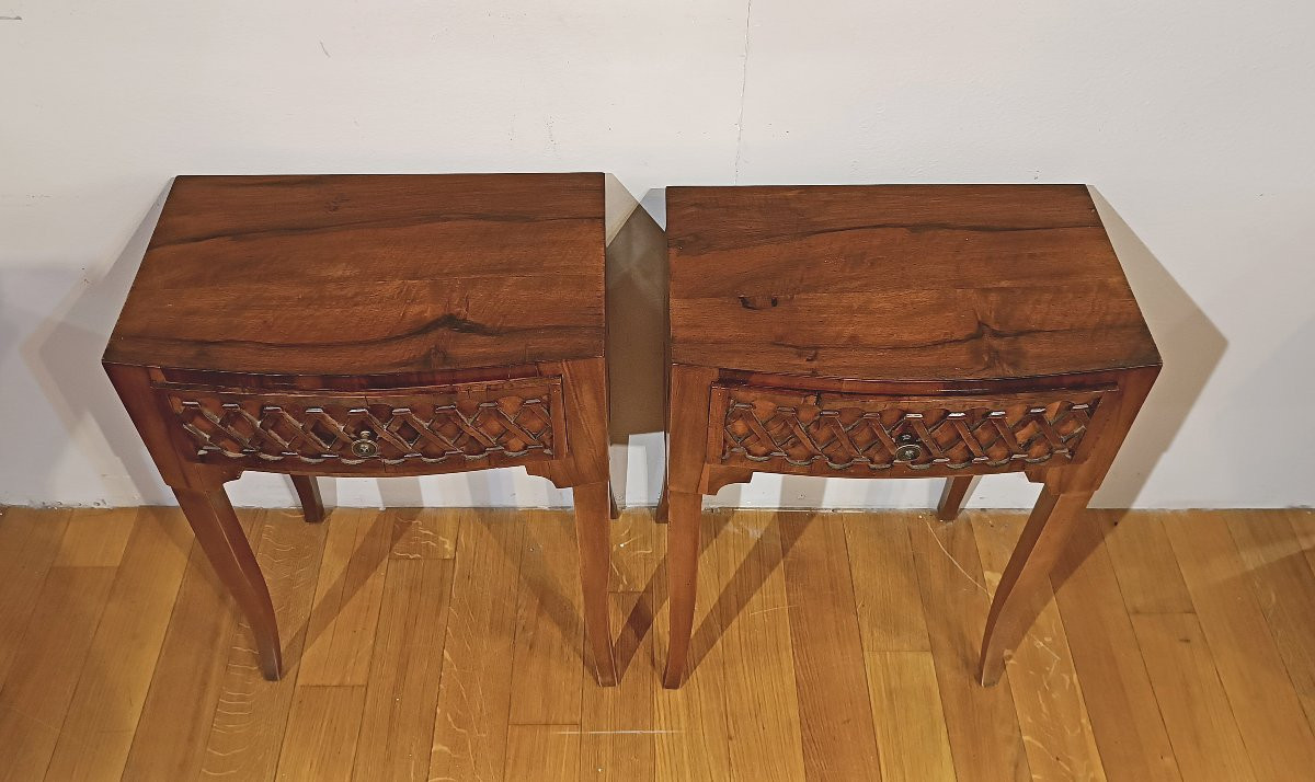 Late 18th Century Pair Of Directory Bedside Tables-photo-1