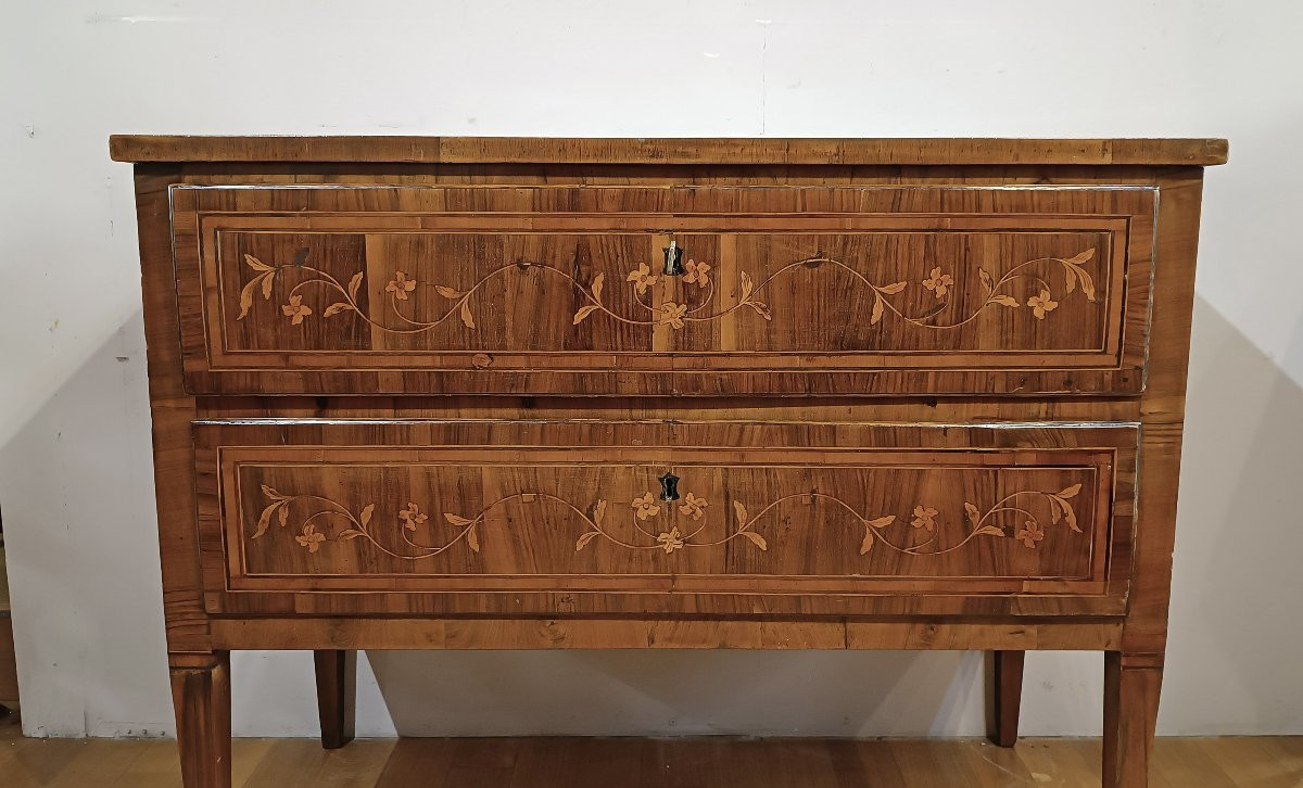COMMODE NÉOCLASSIQUE MARQUÉE SECONDE MOITIÉ DU 18ème SIÈCLE-photo-2