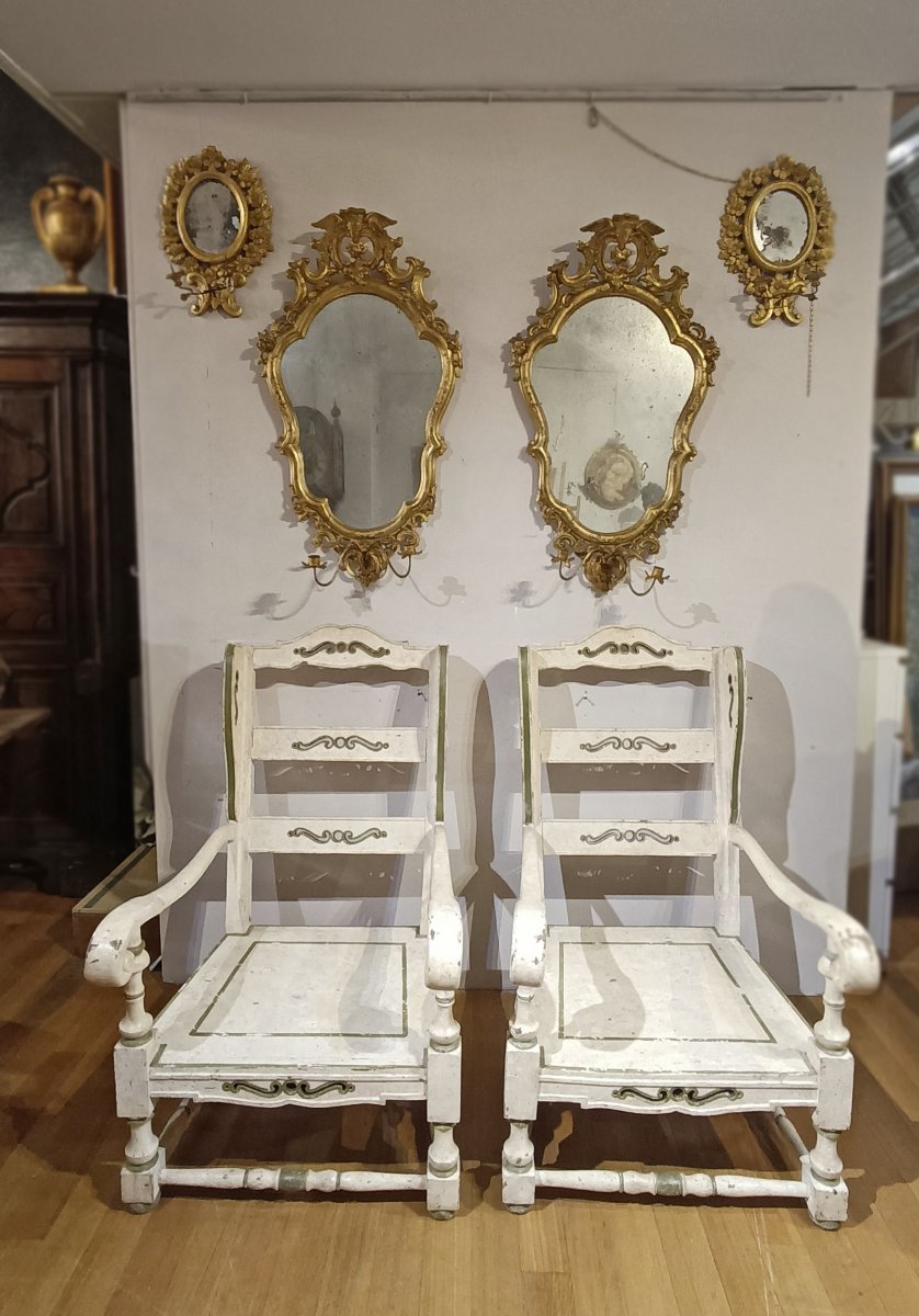 PAIRE DE FAUTEUILS PEINTS DU DÉBUT DU 19ème SIÈCLE-photo-7