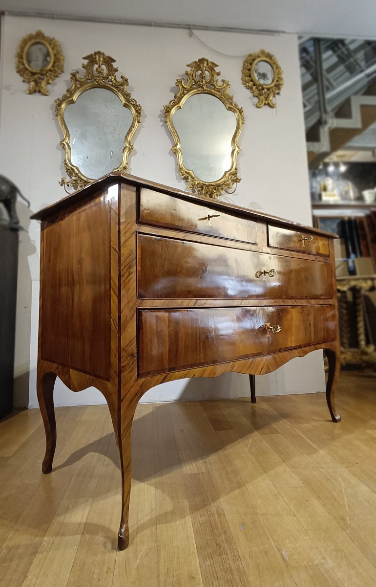COMMODE PLAQUEE LOUIS XV MILIEU DU 18ème SIECLE-photo-7