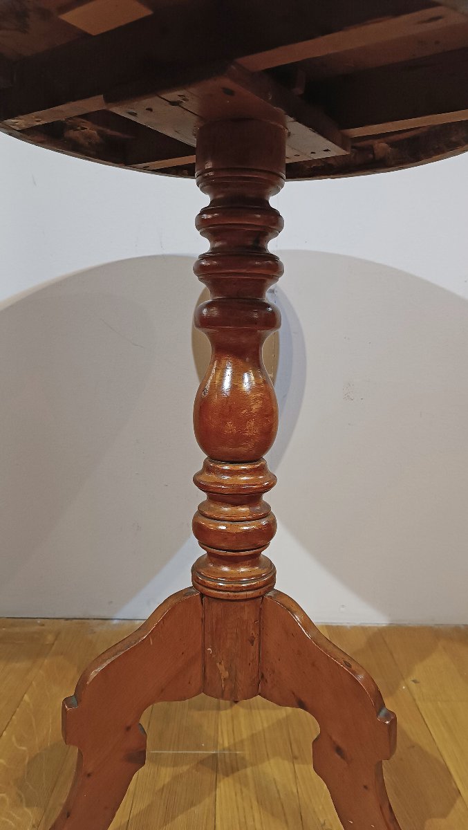 Mid-19th Century Round Cypress Coffee Table-photo-3