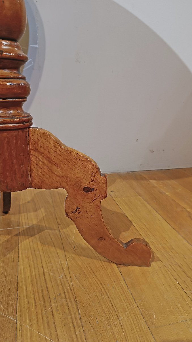 Mid-19th Century Round Cypress Coffee Table-photo-3