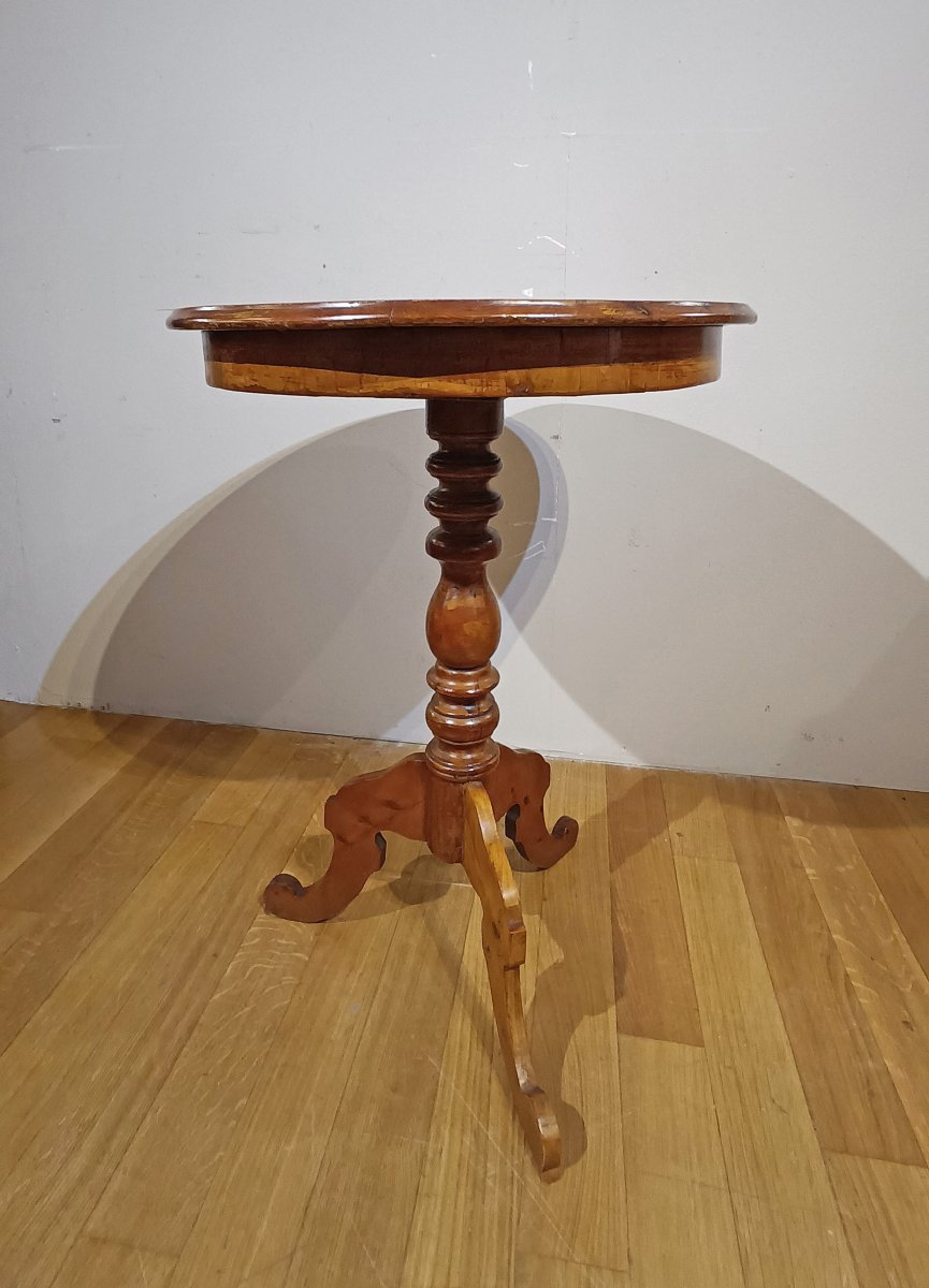 Mid-19th Century Round Cypress Coffee Table-photo-4