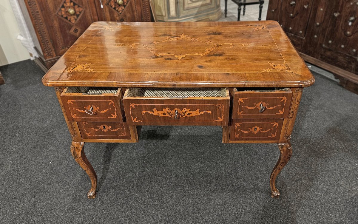 BUREAU LOUIS XV A MARQUETERIE MILIEU DU 18ème SIECLE-photo-4
