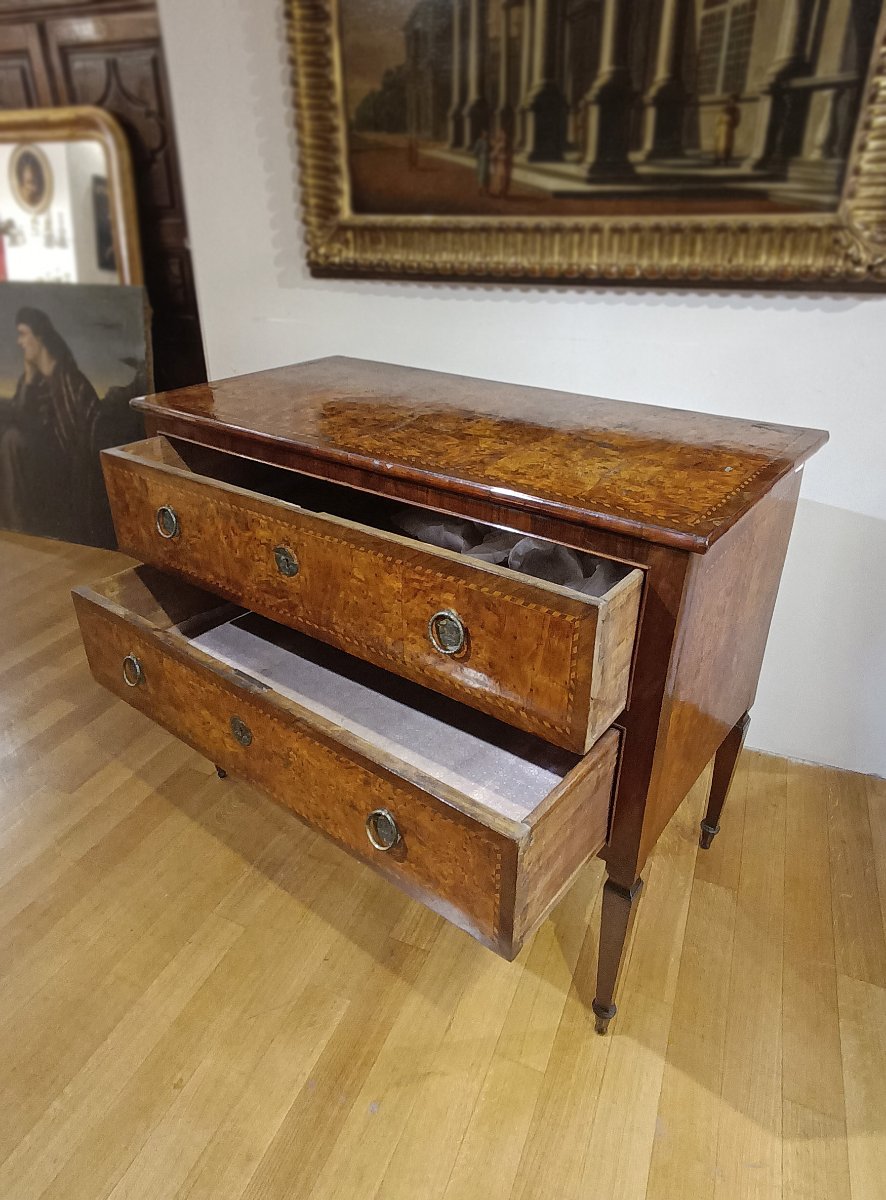 COMMODE LOUIS XVI EN PLACAGE SECONDE MOITIÉ DU 18ème SIÈCLE-photo-4