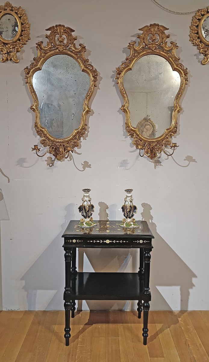 TABLE À MARQUETTES D'ÉBÈNE SECONDE MOITIÉ DU 19ème SIÈCLE-photo-6