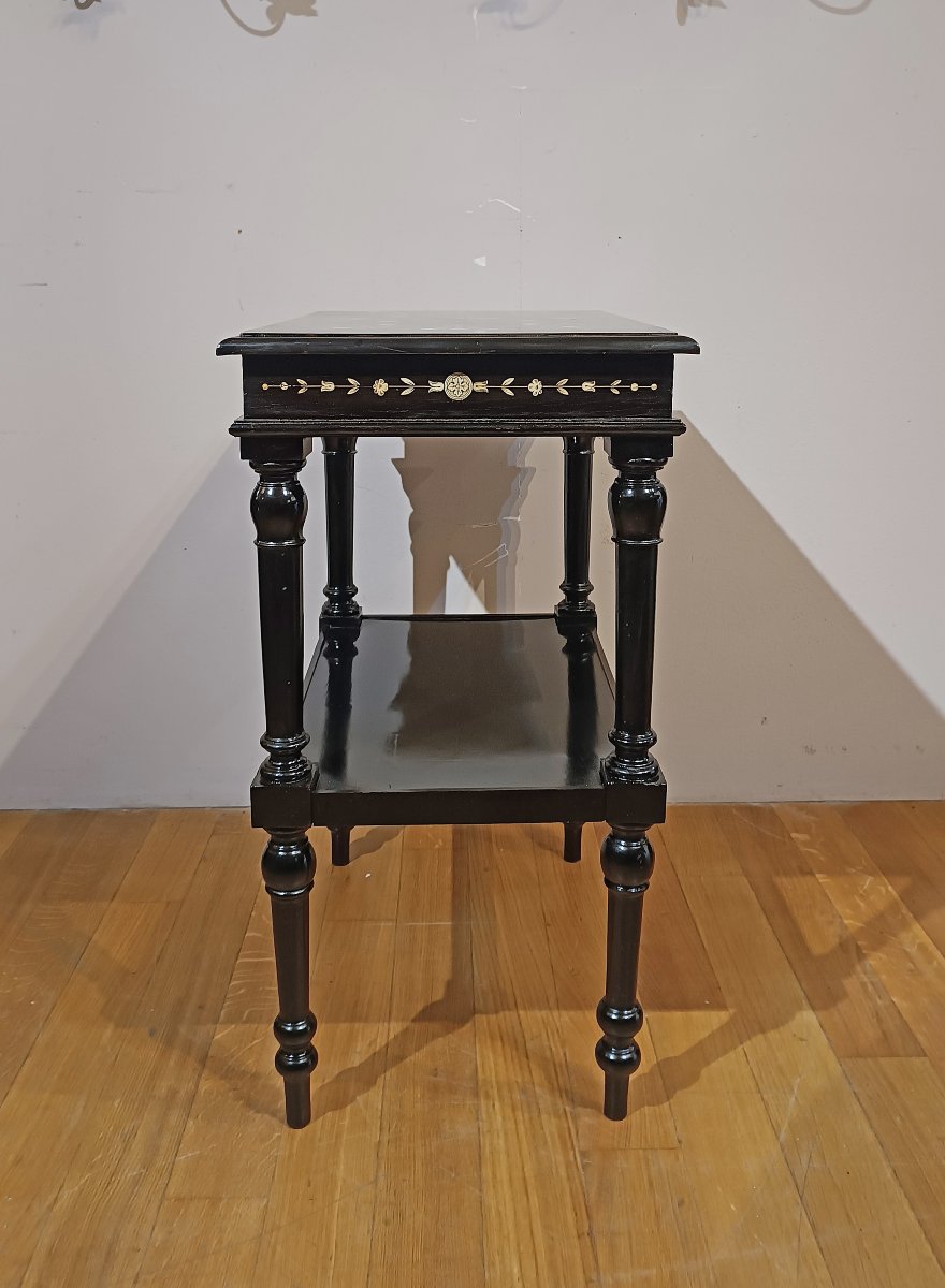 TABLE À MARQUETTES D'ÉBÈNE SECONDE MOITIÉ DU 19ème SIÈCLE-photo-7