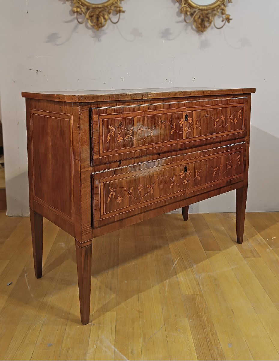 COMMODE NÉOCLASSIQUE MARQUÉE SECONDE MOITIÉ DU 18ème SIÈCLE-photo-2