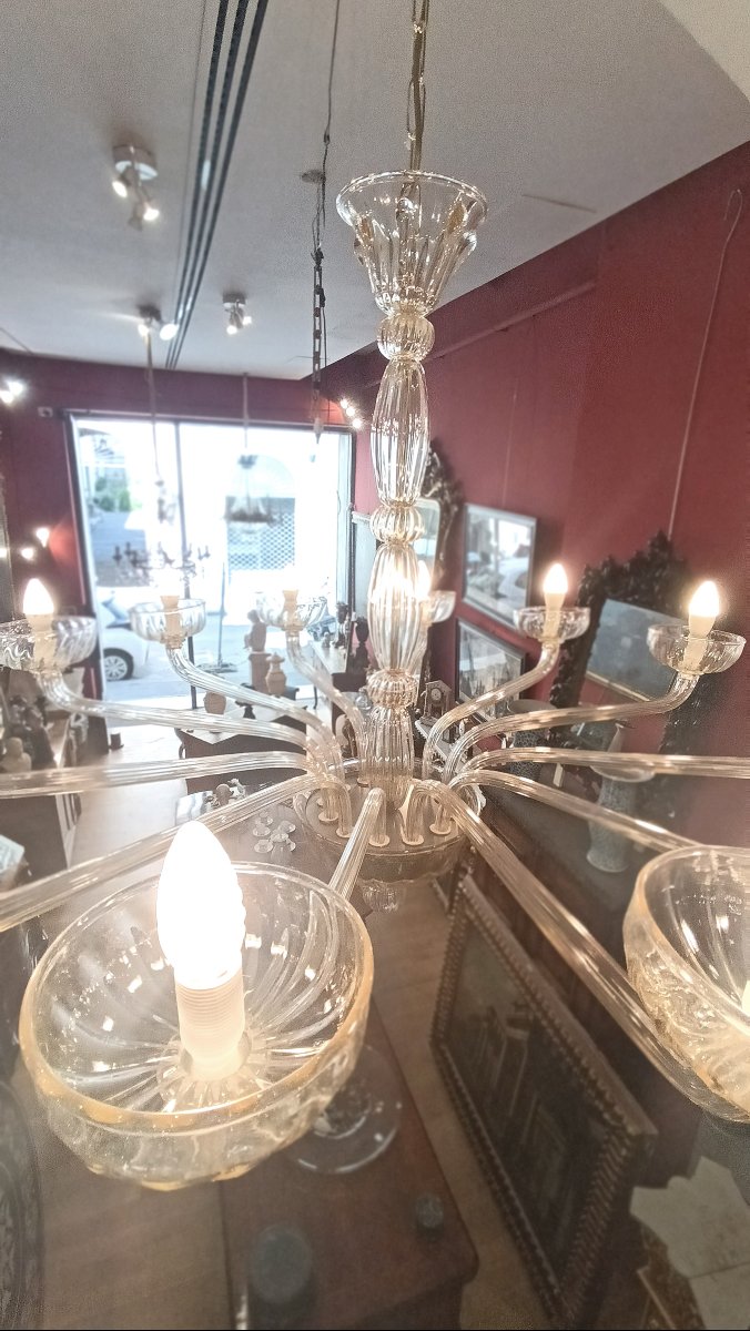 1970s Venini Glass Chandelier -photo-2