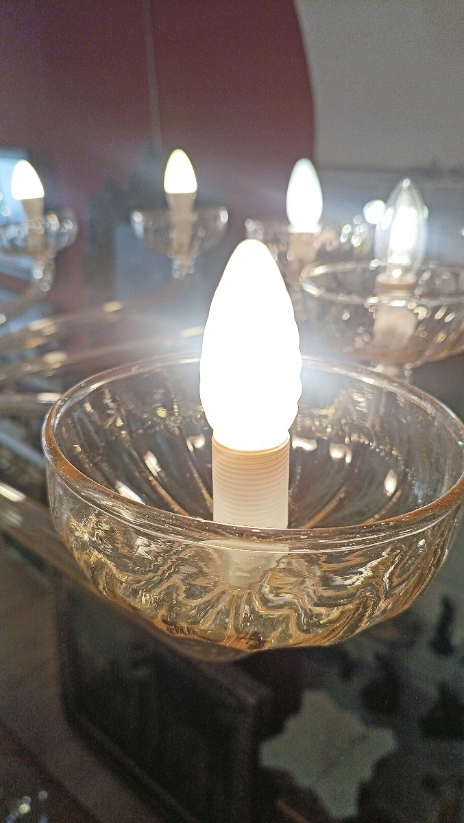 1970s Venini Glass Chandelier -photo-3